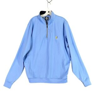FootJoy Golf Staff 1/4 Zip Pullover Mens L Blue Performance Tech Stretch Nylon‎